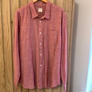 GAP Men’s Linen Cotton Shirt in Red Mahogany XXXL